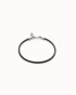 PULSERA CUERO CON CIERRE PLATEADO DE UNOde50