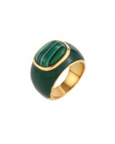 ANILLO ACERO PIEDRA Y ESMALTE DE MALIZZIA