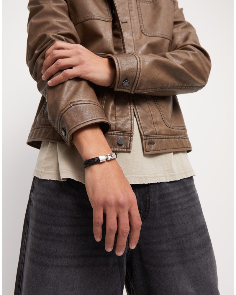 PULSERA CUERO TRENZADA DE UNOde50
