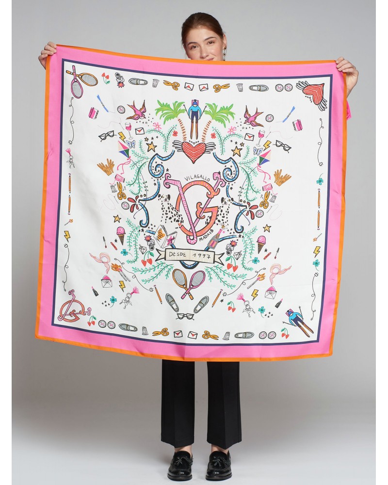 FOULARD SEDA ESTAMPADO DE VILAGALLO FOULARD SEDA ESTAMPADO DE VILAGALLO