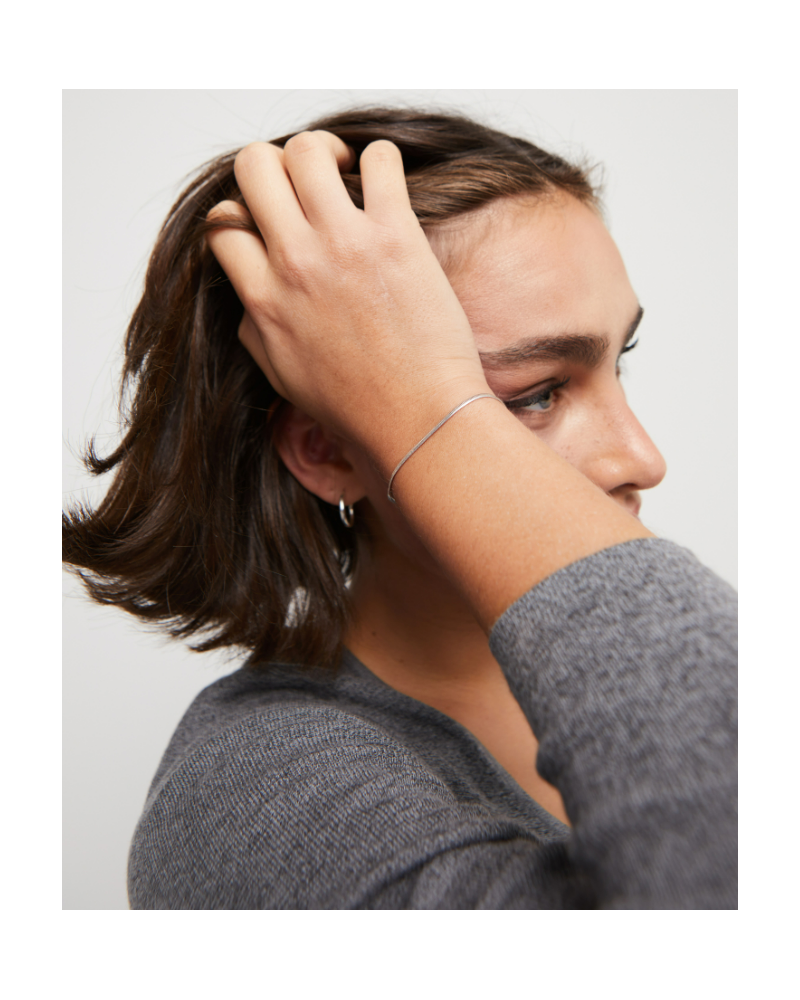 PULSERA PLANA BAÑO PLATA DE UNOde50