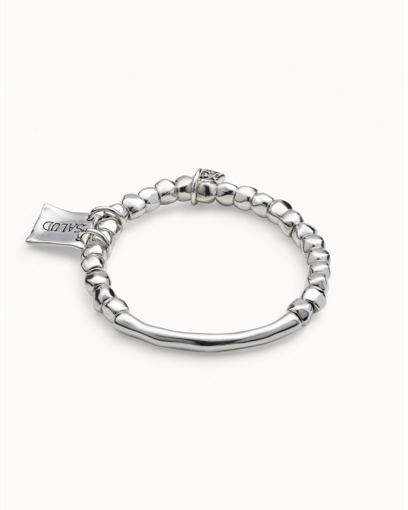 PULSERA ELASTICA SALUD PLATEADA DE UNOde50