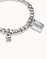 PULSERA ELASTICA SUERTE PLATEADA DE UNOde50