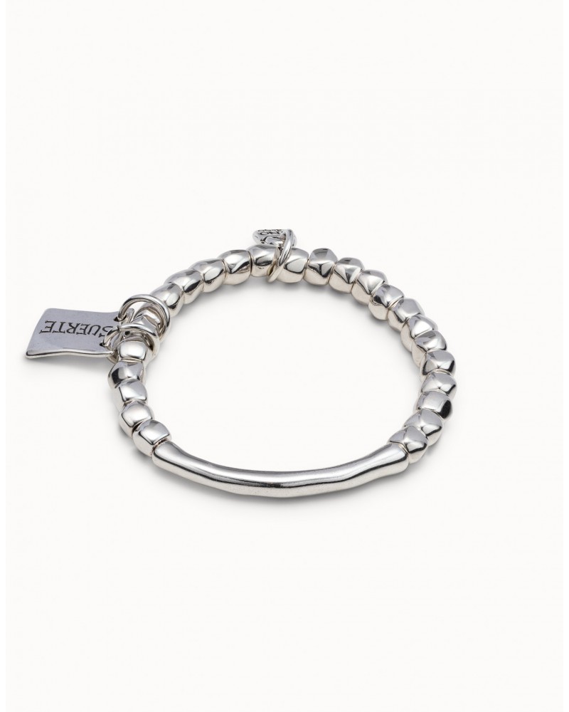 PULSERA ELASTICA SUERTE PLATEADA DE UNOde50
