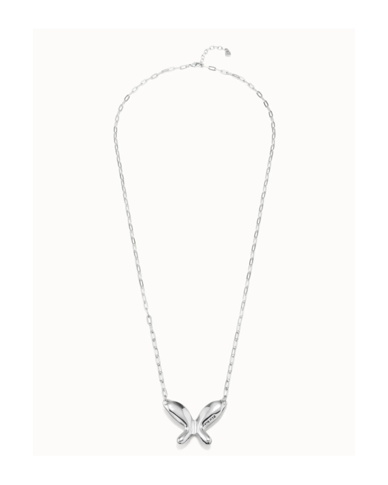 COLLAR LARGO CON MARIPOSA BAÑO PLATA DE UNOde50