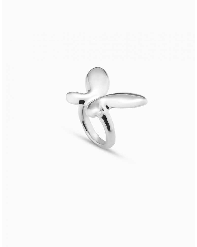 ANILLO MARIPOSA BAÑO PLATA DE UNOde50