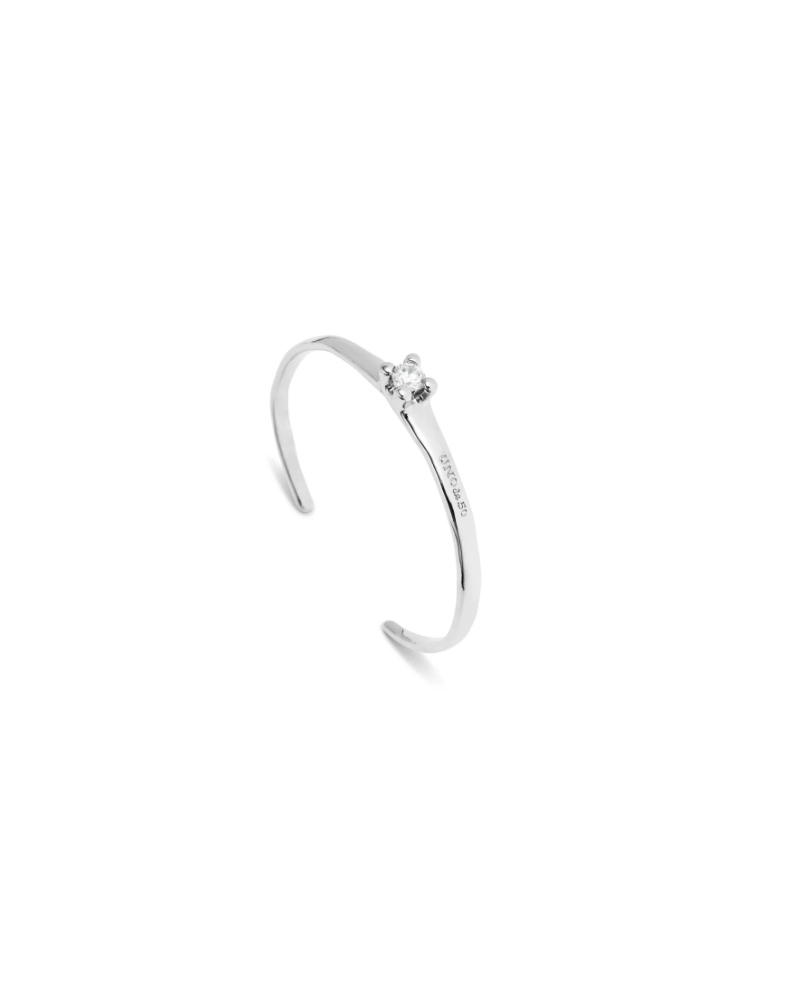 PULSERA RIGIDA CON CIRCONITA BAÑO PLATA DE UNOde50
