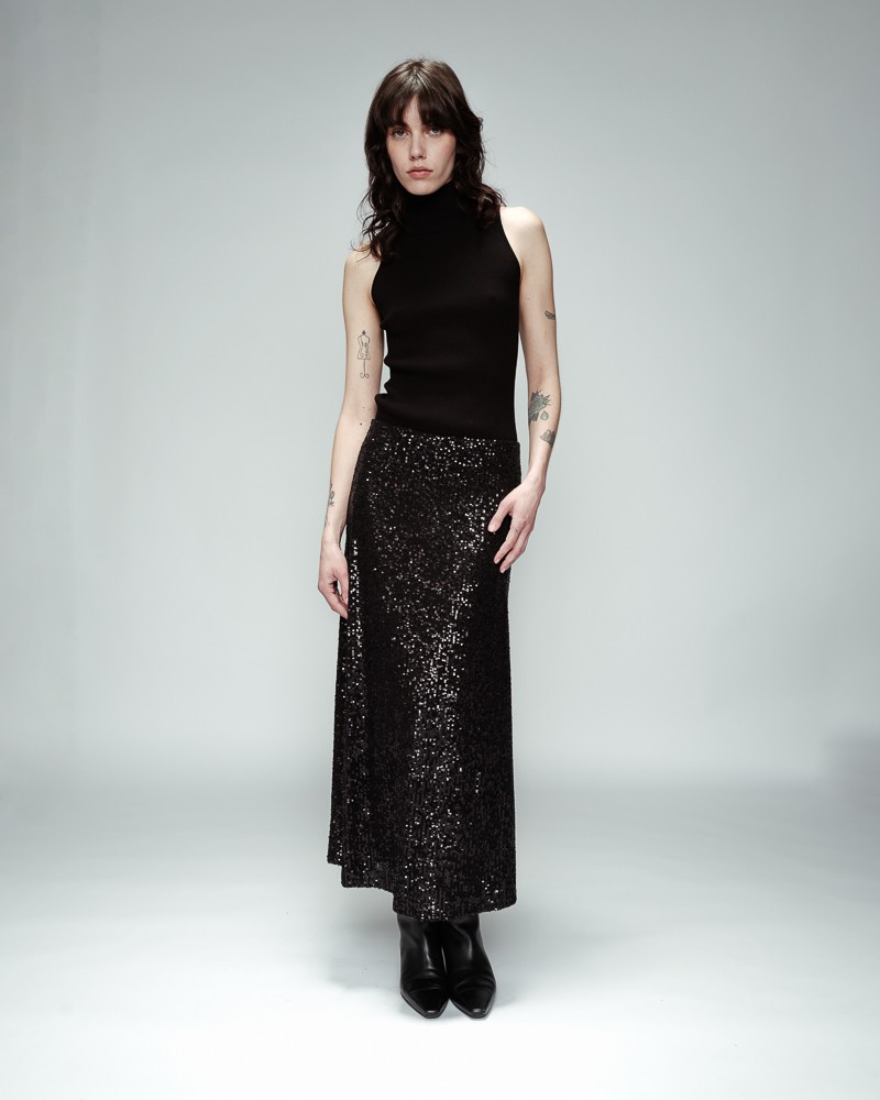 FALDA NEGRA DE LENTEJUELAS DE GRACE&MILA