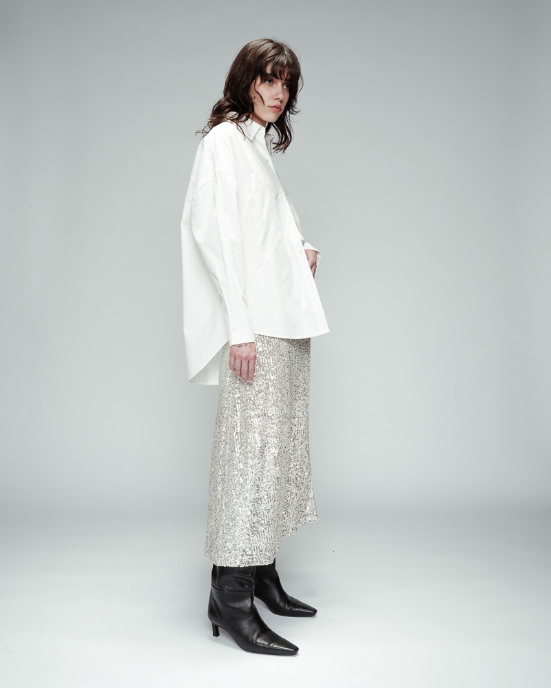 FALDA PLATEADA DE LENTEJUELAS DE GRACE&MILA