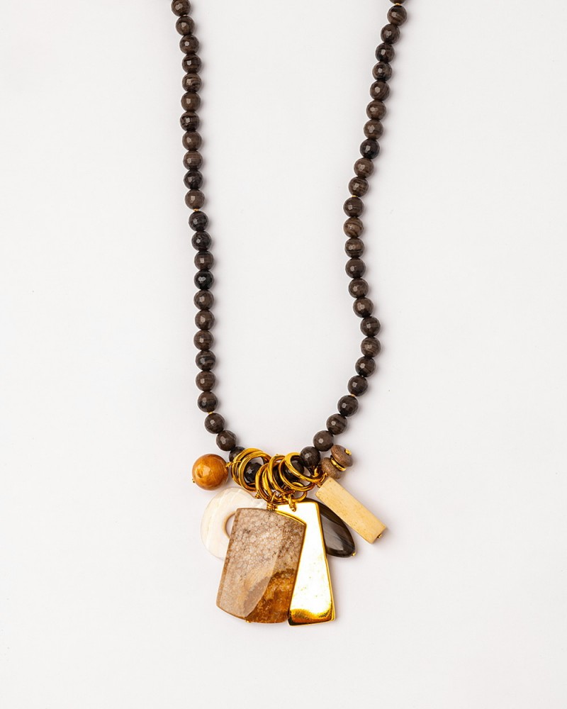 COLLAR AGATA CHOCOLATE DE VELATTI