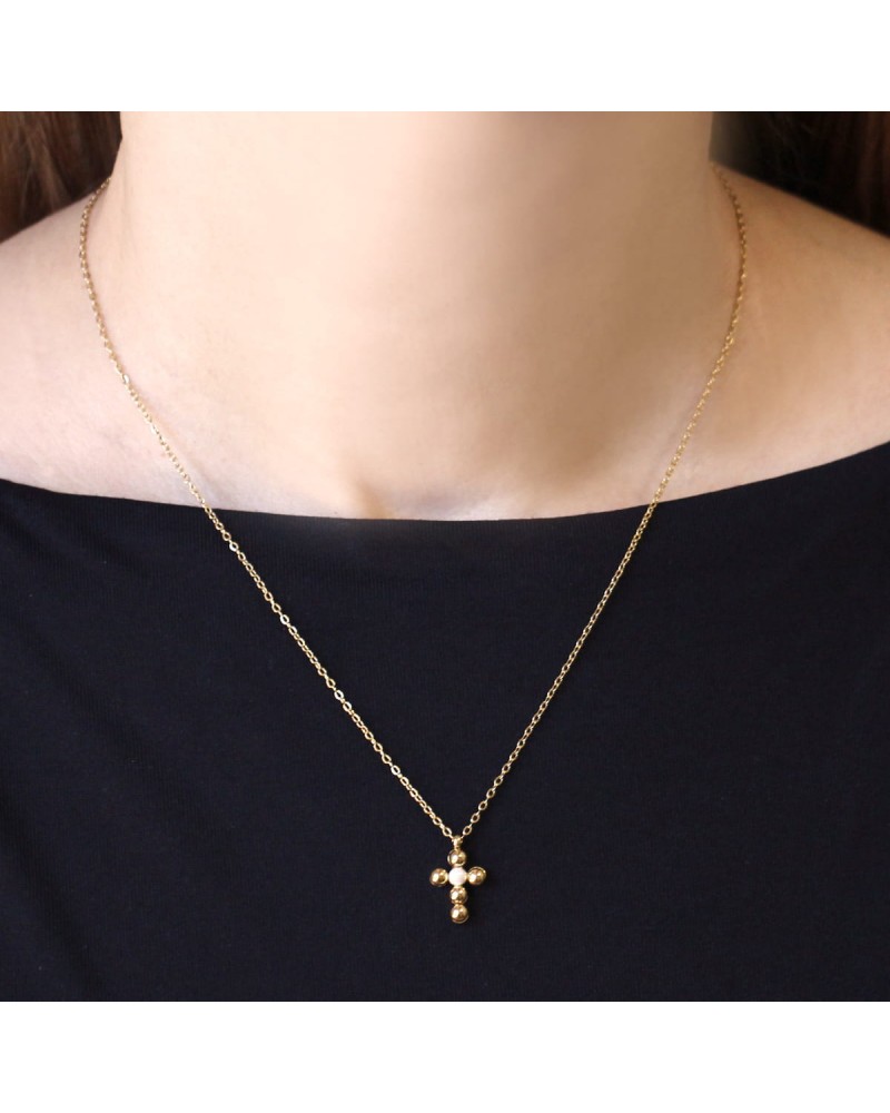 COLLAR CRUZ CON PERLA DE ANARTXY