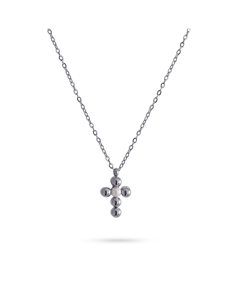 COLLAR CRUZ CON PERLA DE ANARTXY