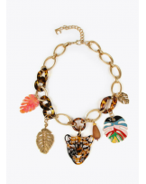 COLLAR LEOPARDO Y CHARMS DE LOLA CASADEMUNT