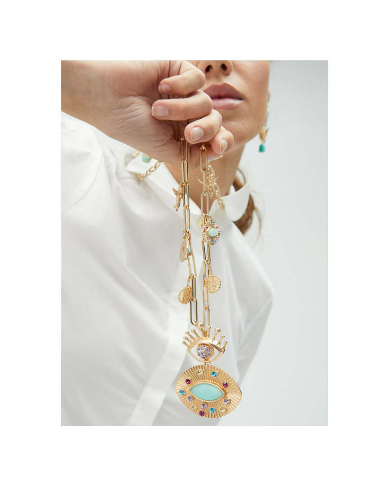 COLLAR DOBLE CADENA OJO JOYA DE LOLA CASADEMUNT