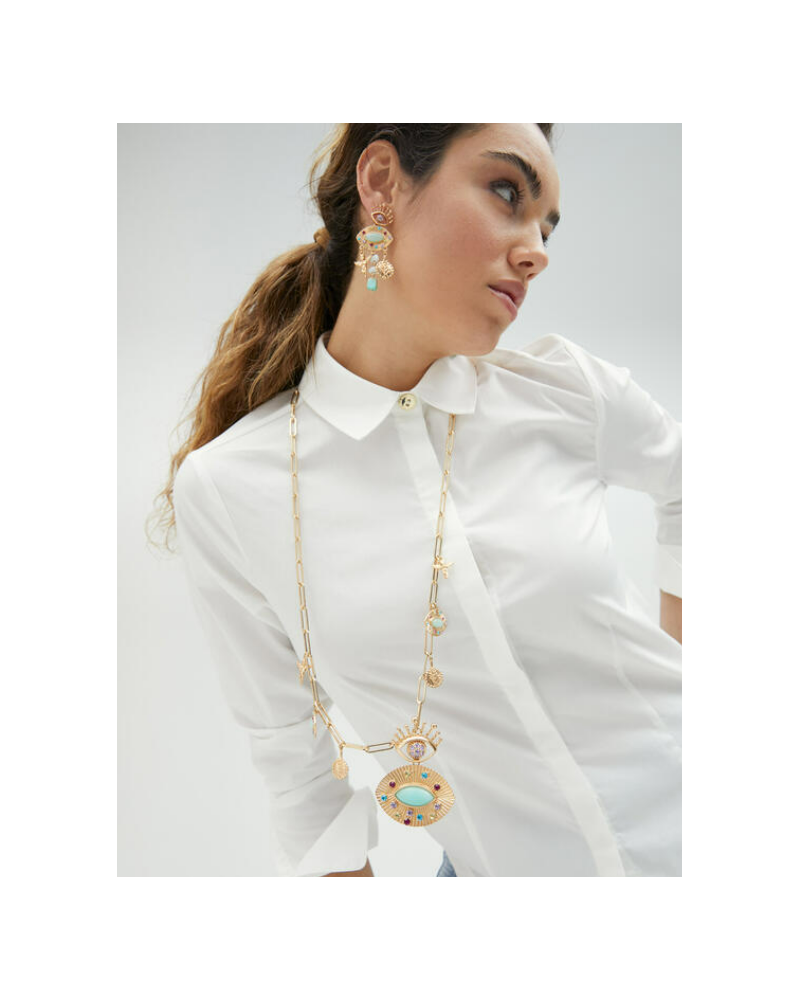 COLLAR DOBLE CADENA OJO JOYA DE LOLA CASADEMUNT