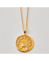 MEDALLA VIRGEN PLATA BAÑADA ORO