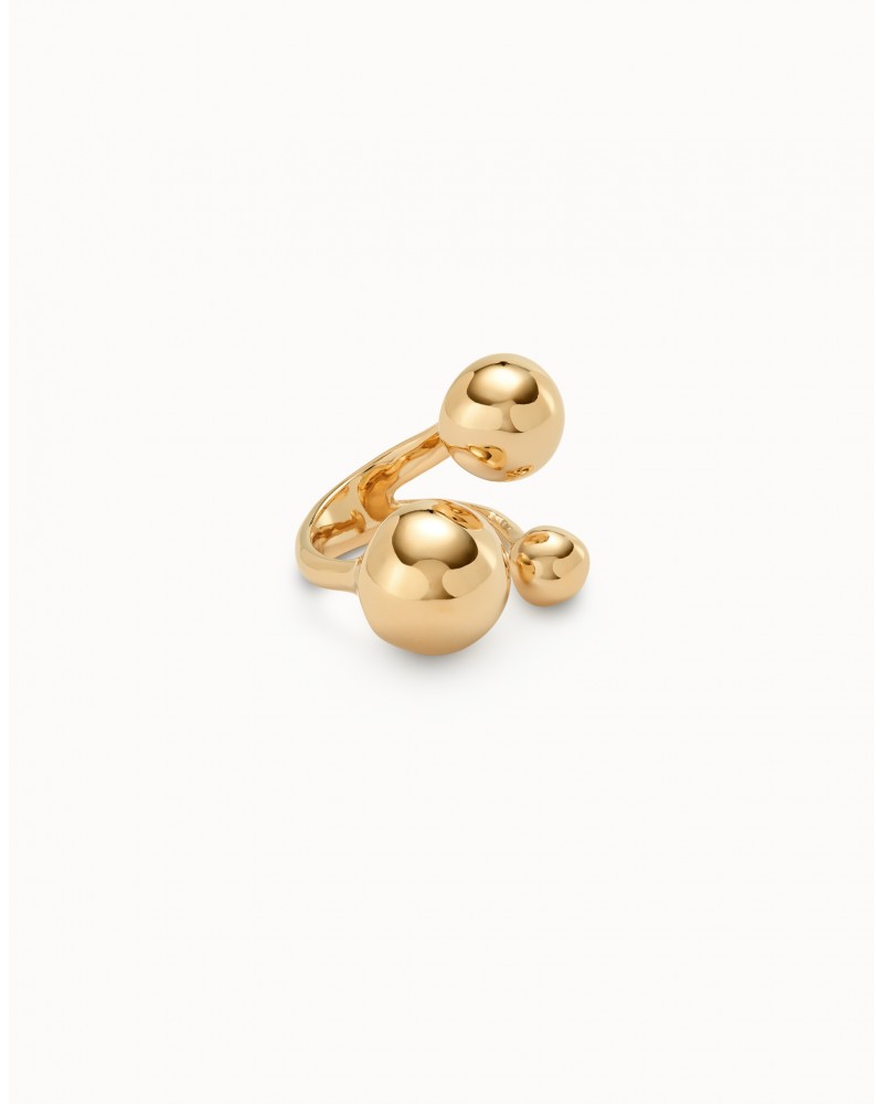 ANILLO 3 BOLAS DORADO DE UNOde50