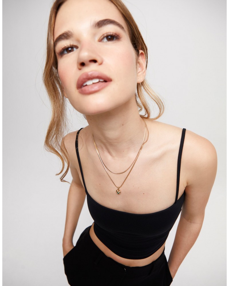 CADENA BOLITAS BAÑADA EN ORO DE UNOde50