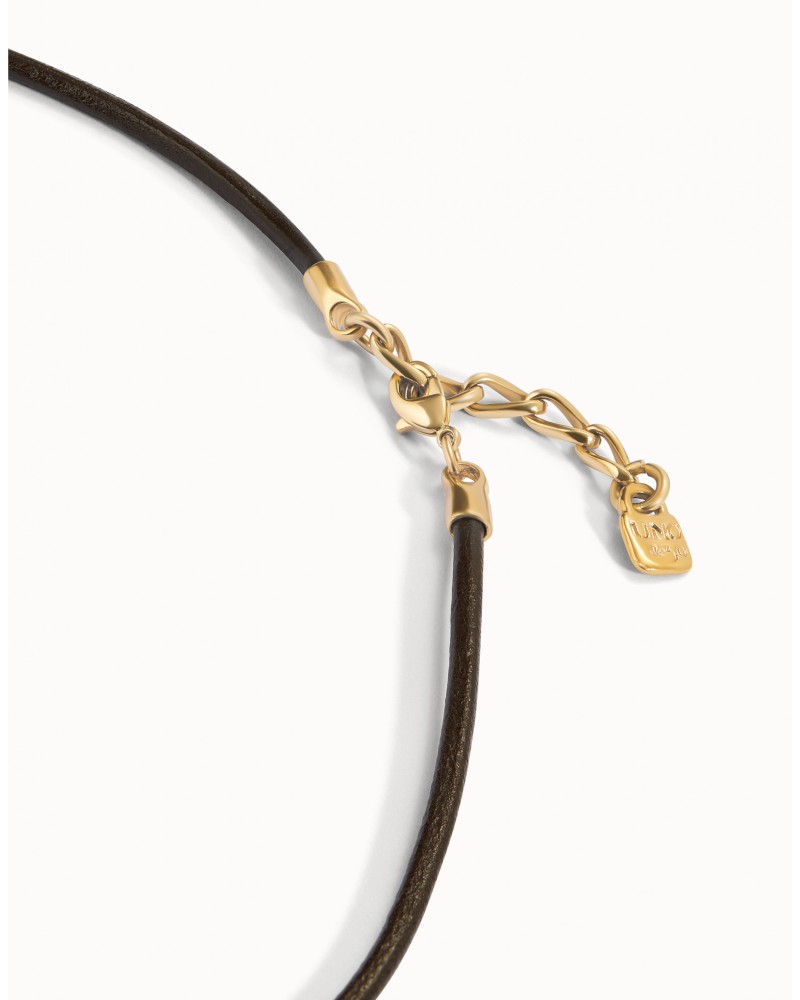 COLGANTE CUERO CIERRE METAL DE UNOde50