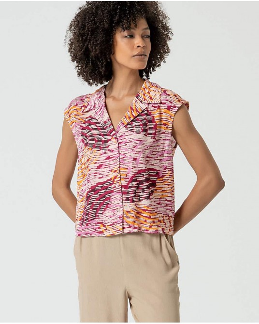 CAMISA MANGA CORTA ESTAMPADA DE SURKANA