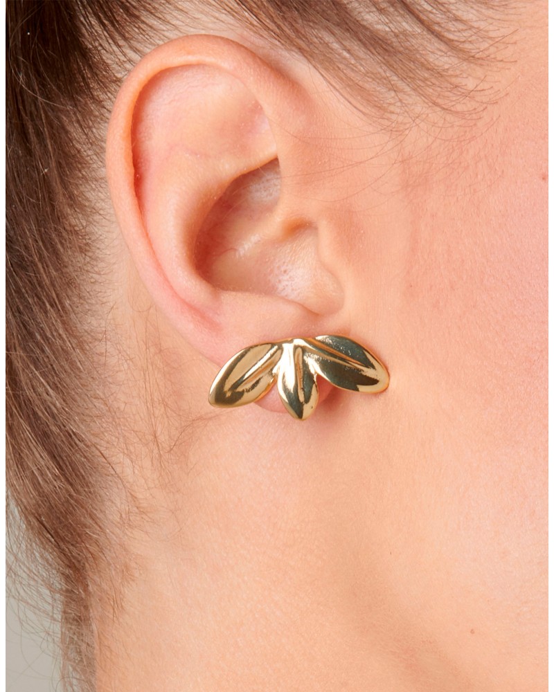 PENDIENTES LEAF ME ALONE DORADOS DE UNOde50