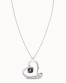 COLLAR LARGO CORAZON PLATEADO DE UNOde50