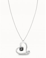 COLLAR LARGO CORAZON PLATEADO DE UNOde50