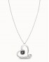 COLLAR LARGO CORAZON PLATEADO DE UNOde50