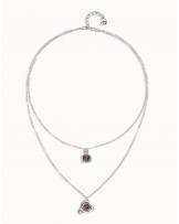 COLLAR DOBLE CON BAÑO EN PLATA DE UNOde50