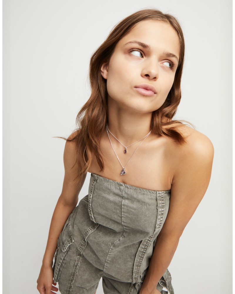 COLLAR DOBLE CON BAÑO EN PLATA DE UNOde50