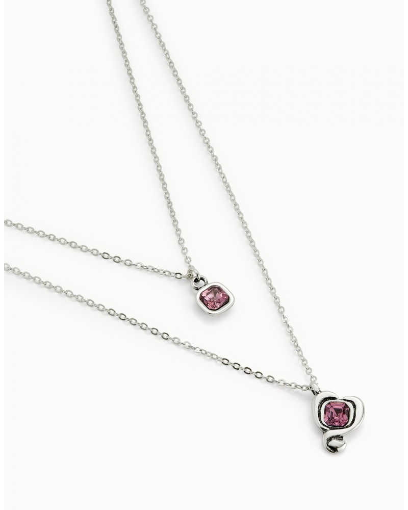 COLLAR DOBLE CON BAÑO EN PLATA DE UNOde50