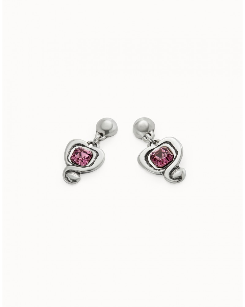PENDIENTES CORAZON BAÑO EN PLATA DE UNOde50