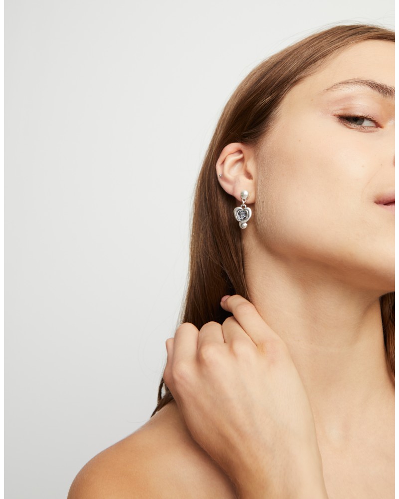 PENDIENTES CORAZON BAÑO EN PLATA DE UNOde50