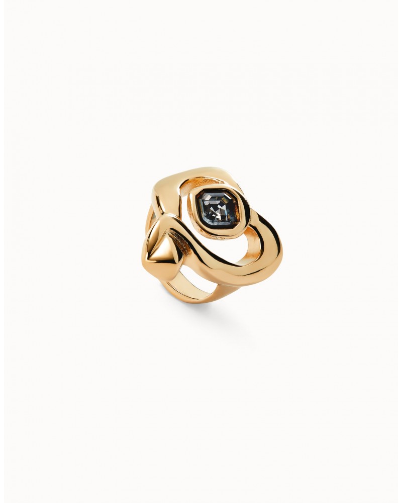 ANILLO CORAZON BAÑO EN ORO DE UNOde50