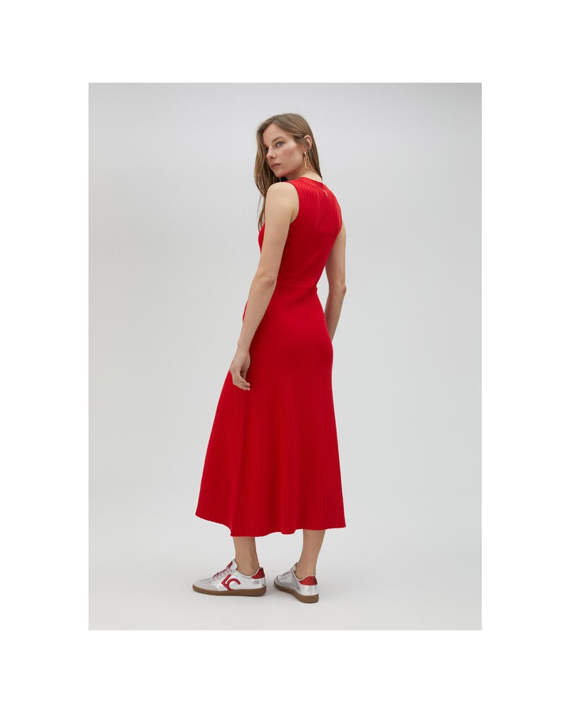VESTIDO MIDI PUNTO ROJO DE LOLA CASADEMUNT