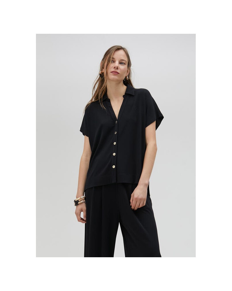 CAMISA NEGRA BOTONES DE LOLA CASADEMUNT