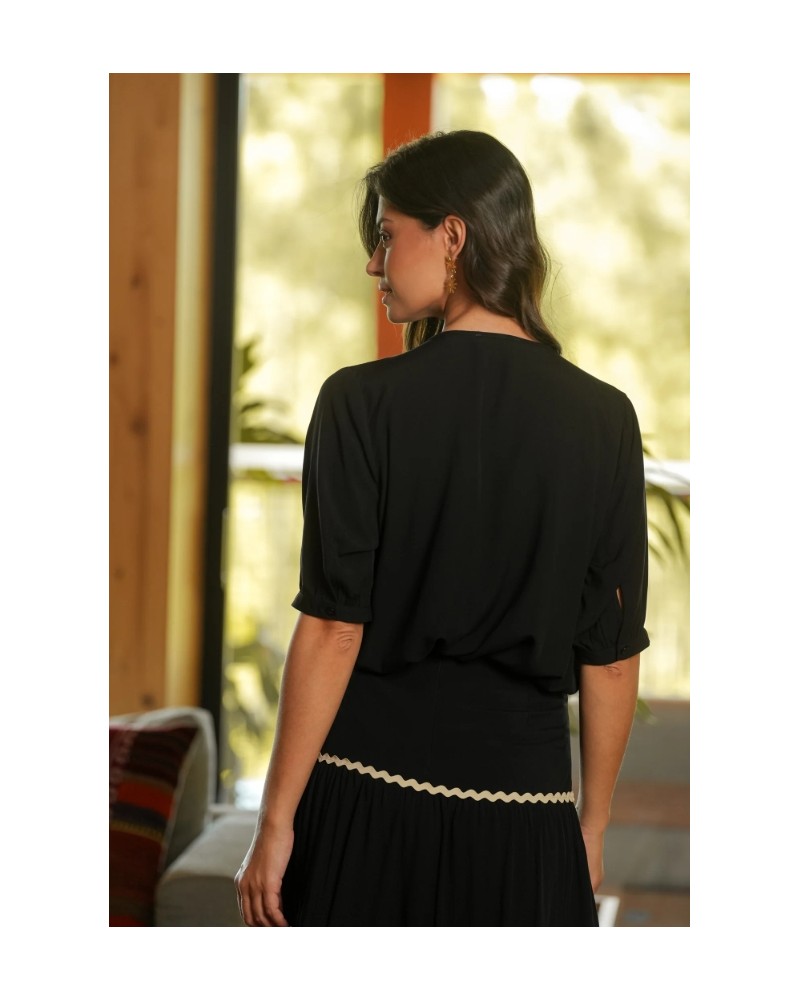 BLUSA NEGRO VIVO BLANCO DE GUIMANOS