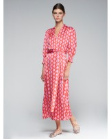 VESTIDO ROJO ROSA GEOMETRICO DE VILAGALLO