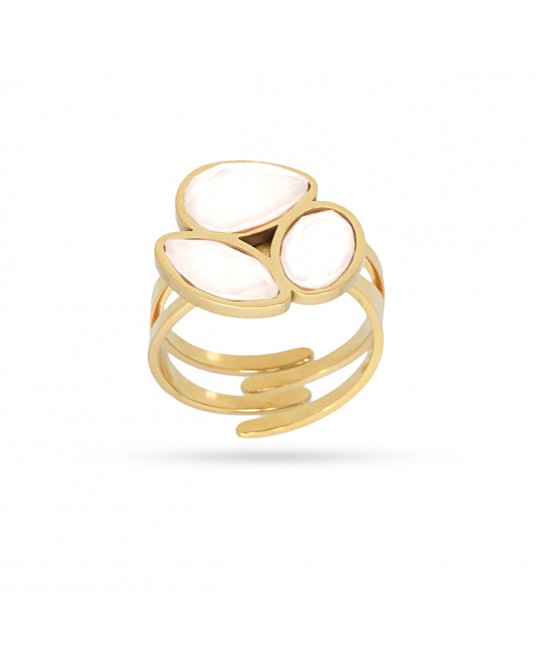 ANILLO ACERO CON PIEDRAS DE ANARTXY