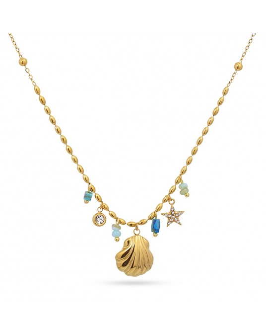 COLLAR ACERO CHARMS CONCHA Y ESTRELLA DE ANARTXY