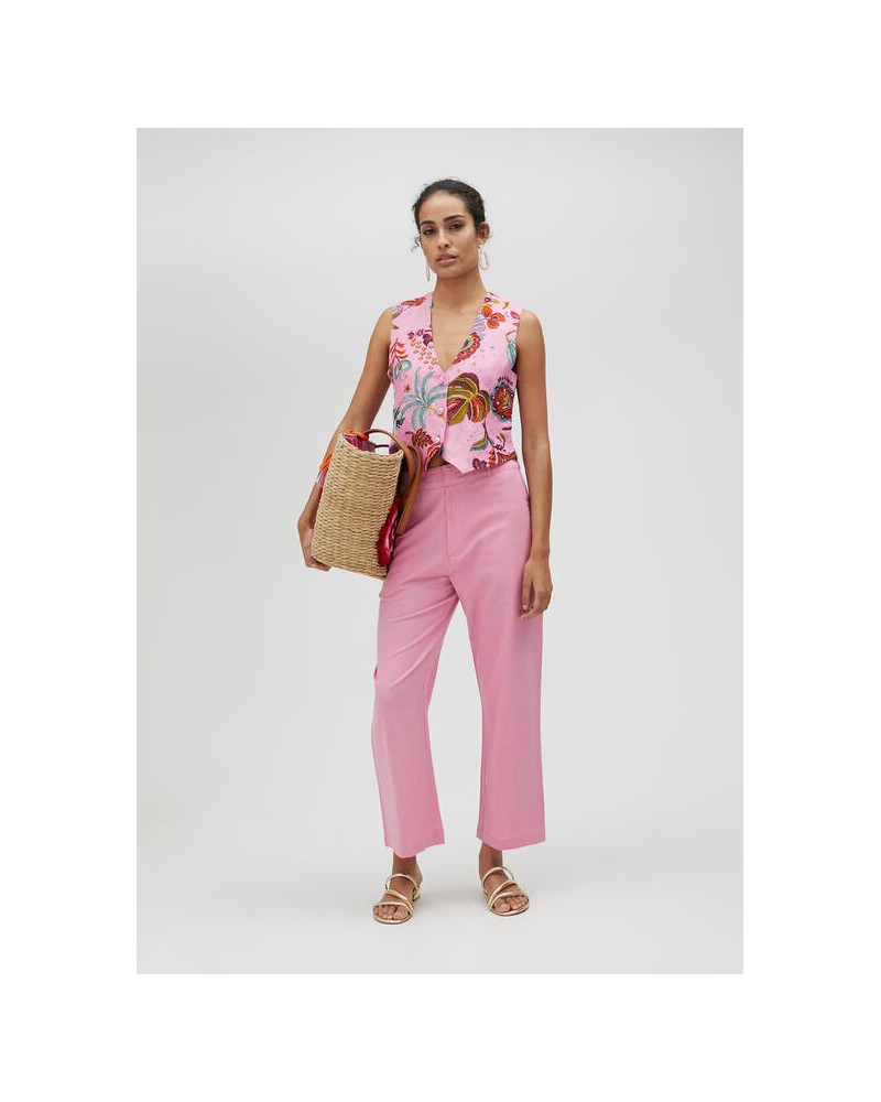 PANTALON LINO ROSA DE LOLA CASADEMUNT