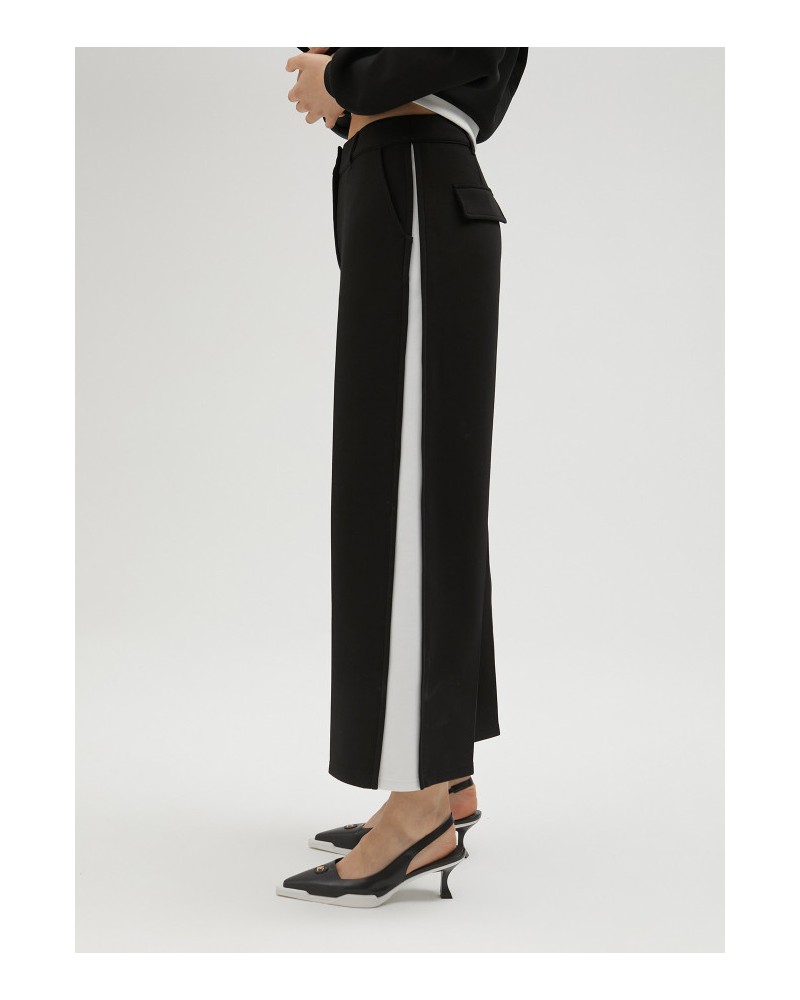 PANTALON NEGRO CON DETALLE BLANCO DE LOLA CASADEMUNT