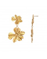 PENDIENTES DOBLE FLOR ACERO