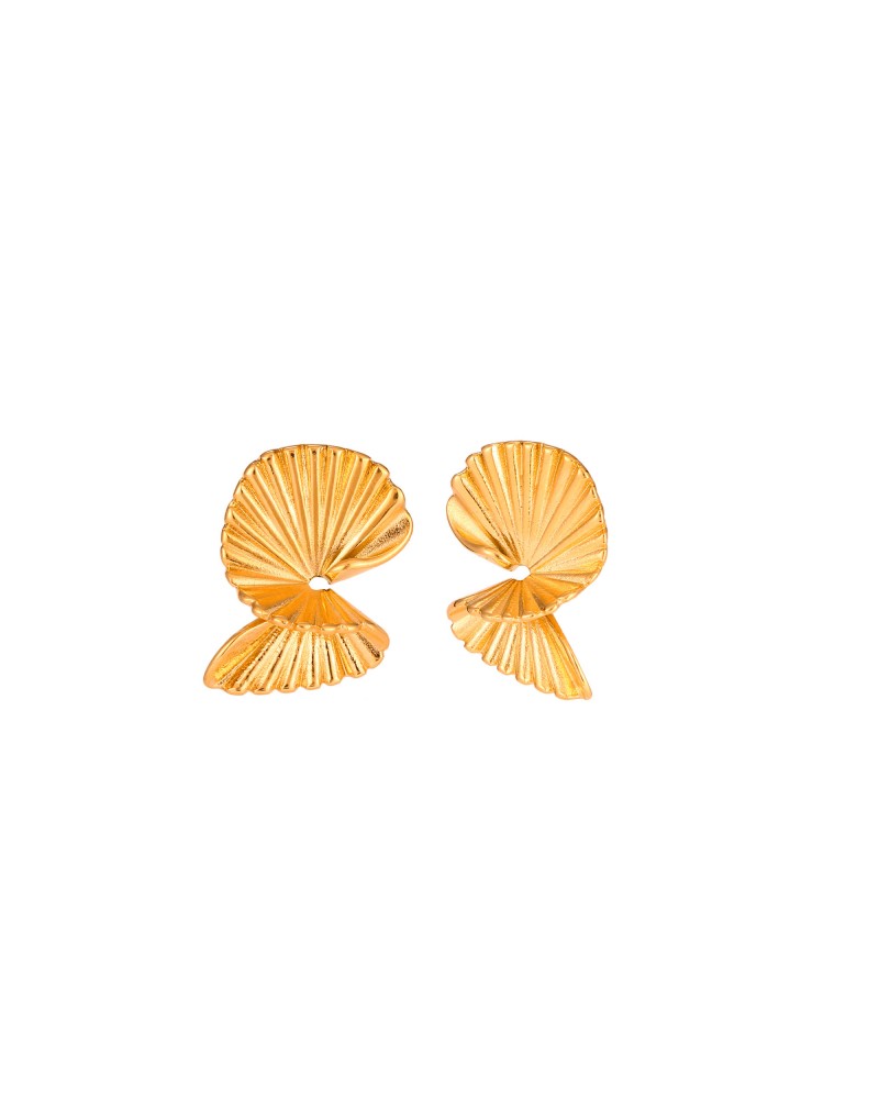 PENDIENTES ESPIRAL ACERO DORADO
