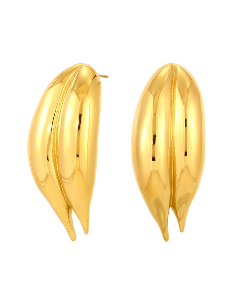 PENDIENTES ACERO HOJAS
