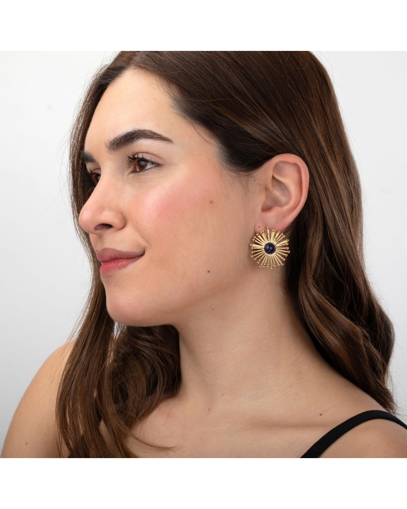 PENDIENTES ACERO LAPISLAZULI