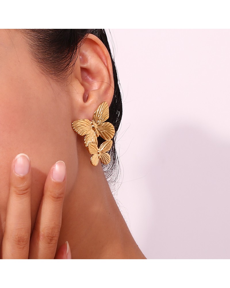 PENDIENTES ACERO MARIPOSAS