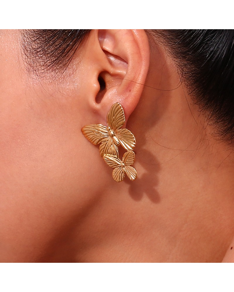 PENDIENTES ACERO MARIPOSAS