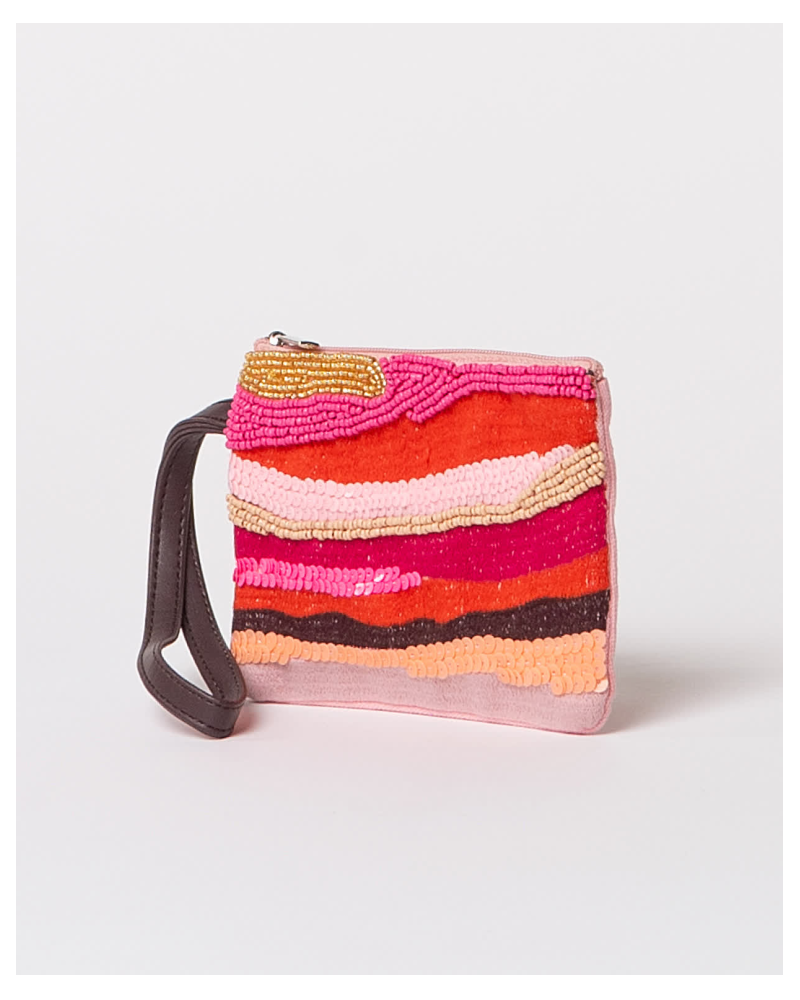 MONEDERO CON ABALORIOS ROSA DE LOLA CASADEMUNT
