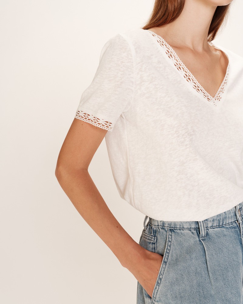 CAMISETA MANGA CORTA BLANCA DE GRACE AND MILA